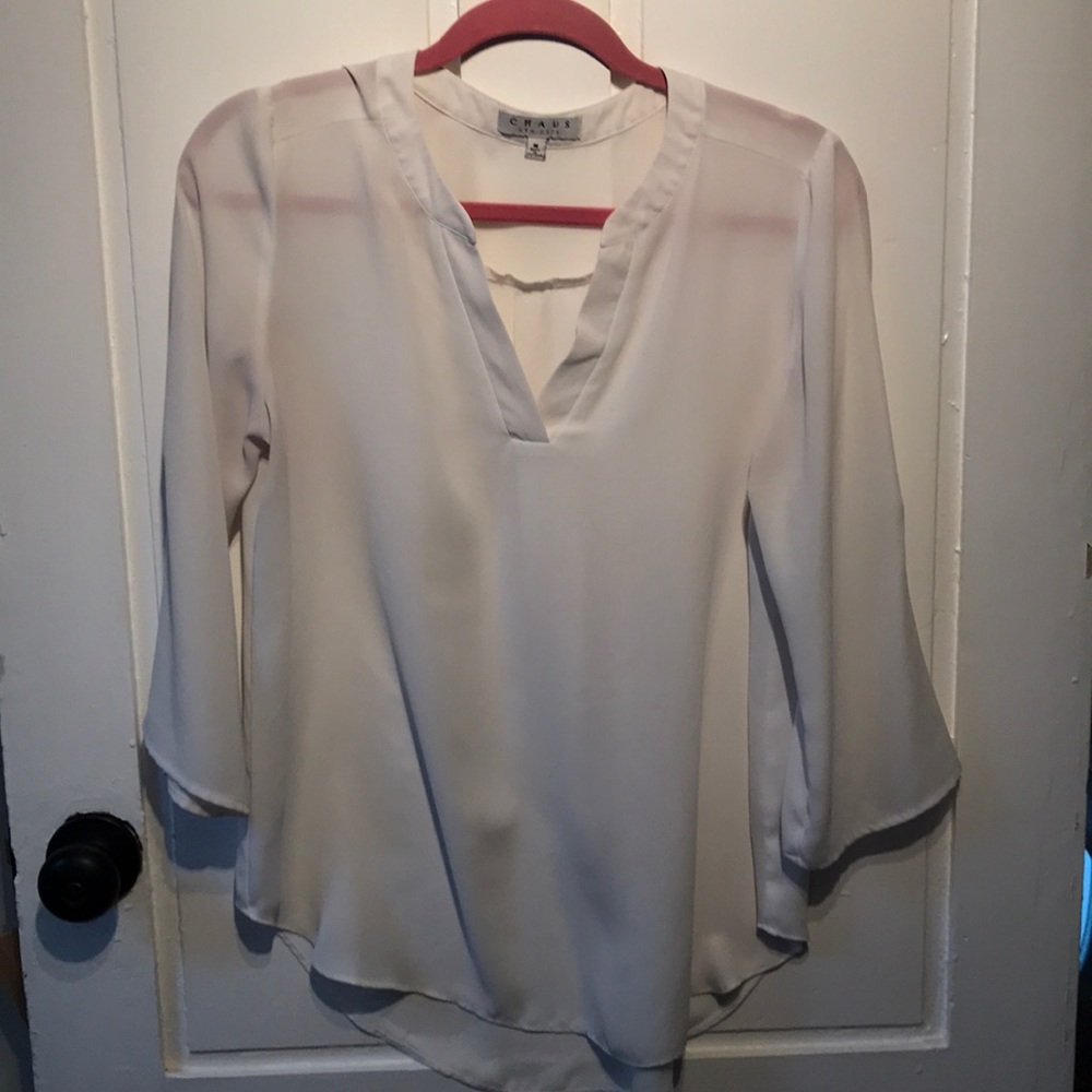 Chaus New York White Flowy Blouse